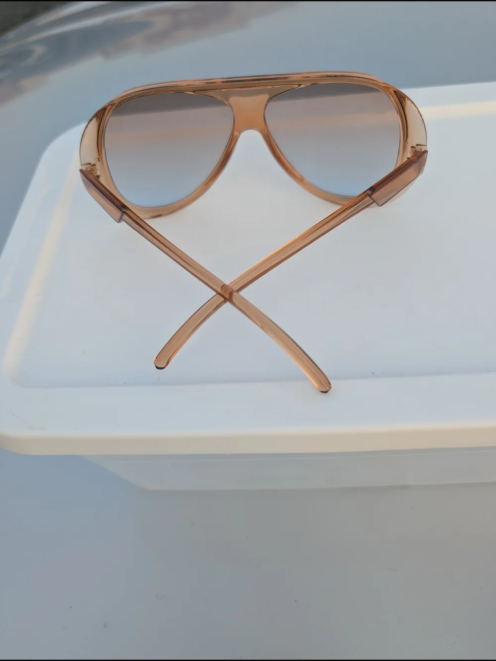 Women's Tan Gradient Shield Sunglasses